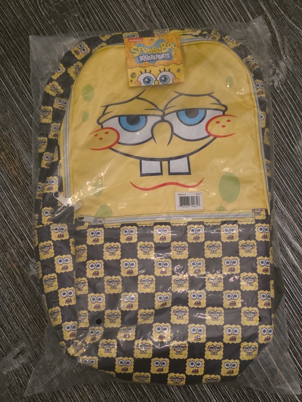 SpongeBob SquarePants Yellow Character Kids Backpack with Patterned Front